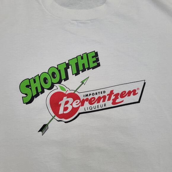Vintage Shoot The Berentzen Apple Liqueur Shirt M/L 21x27 USA Made - Picture 3 of 12